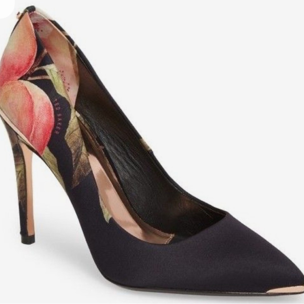 Ted Baker Black Floral Heels